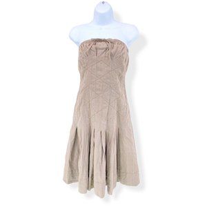 Tracy Reece Linen Blend Strapless Cocktail Dress